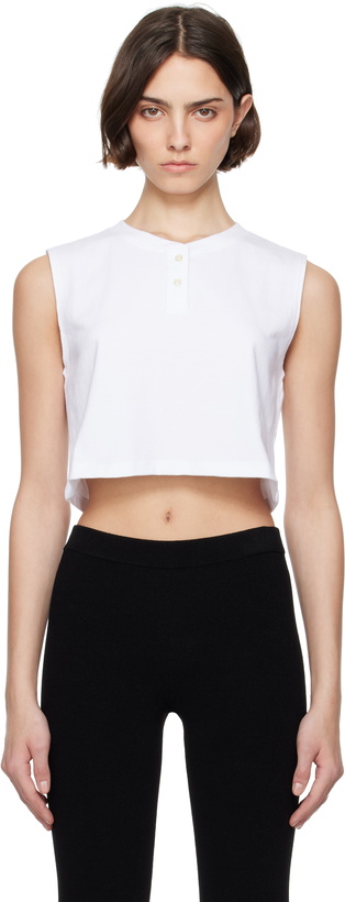 Photo: LESET White Margo Sleeveless Henley