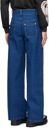 Chopova Lowena Blue Chain Printed Jeans