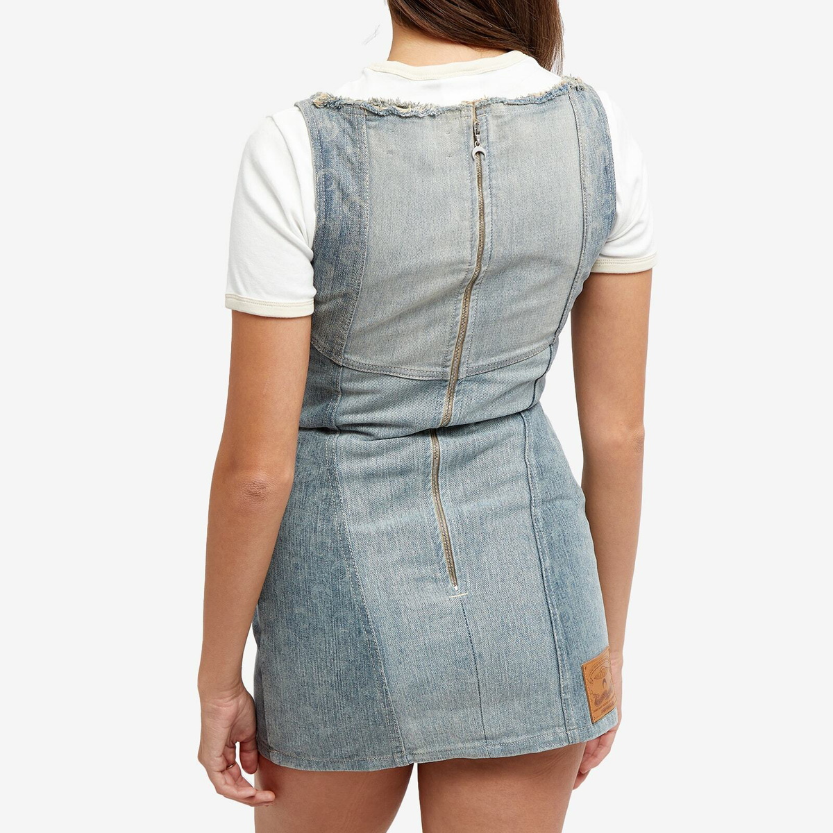 Marine Serre Women's Regenerated Denim Mini Dress in Blue