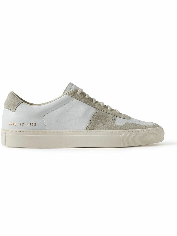Photo: Common Projects - BBall Suede-Trimmed Leather Sneakers - Neutrals