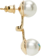 Safsafu Gold Kawaii Rainbow Pearl Earring