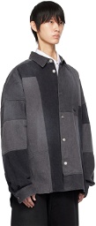AMBUSH Gray & Black Patchwork Denim Shirt