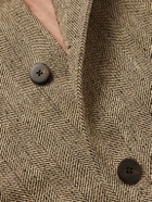 Visvim - Remi Herringbone Wool, Linen and Silk-Blend Tweed Coat - Brown