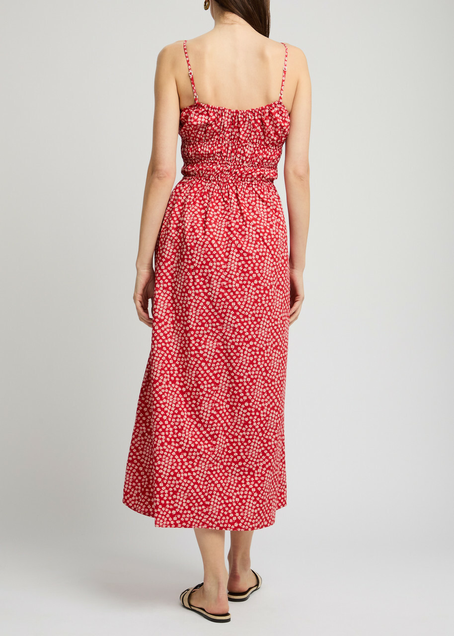 strapless open back dress Boda Midi Dress Hazy Rose Deep Red main image 1