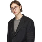 Thom Browne Black and Gold Round Glasses