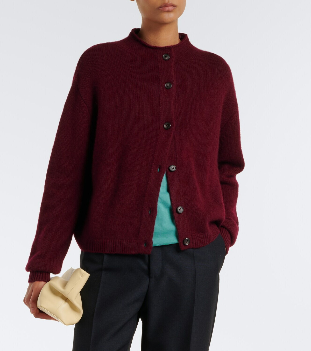 Lisa Yang Zirelle cashmere mockneck cardigan