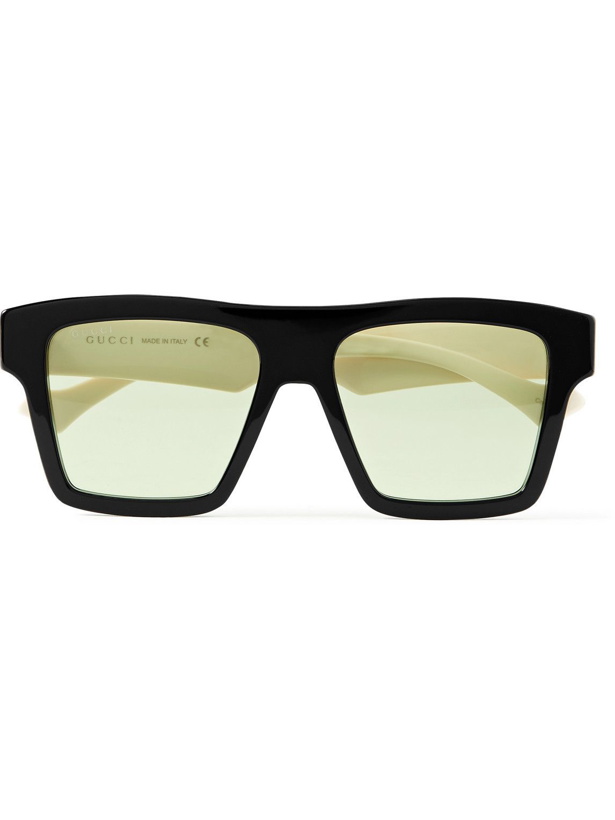 Photo: Gucci Eyewear - Square-Frame Two-Tone Acetate Sunglasses
