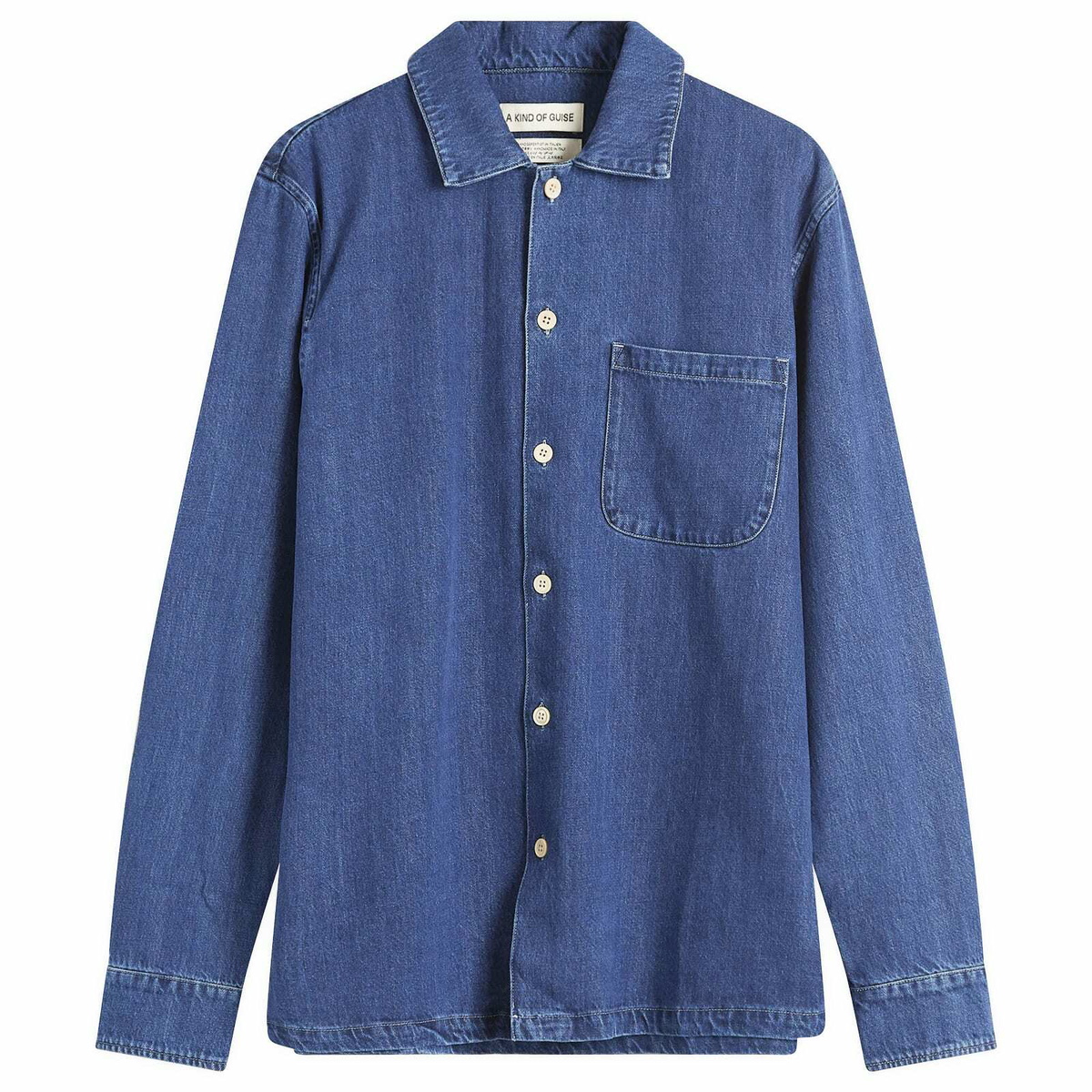 A Kind of Guise Men's Atrato Shirt in Bleached Denim