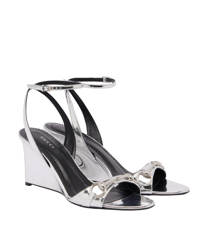 Photo: Gucci Donna leather wedge sandals