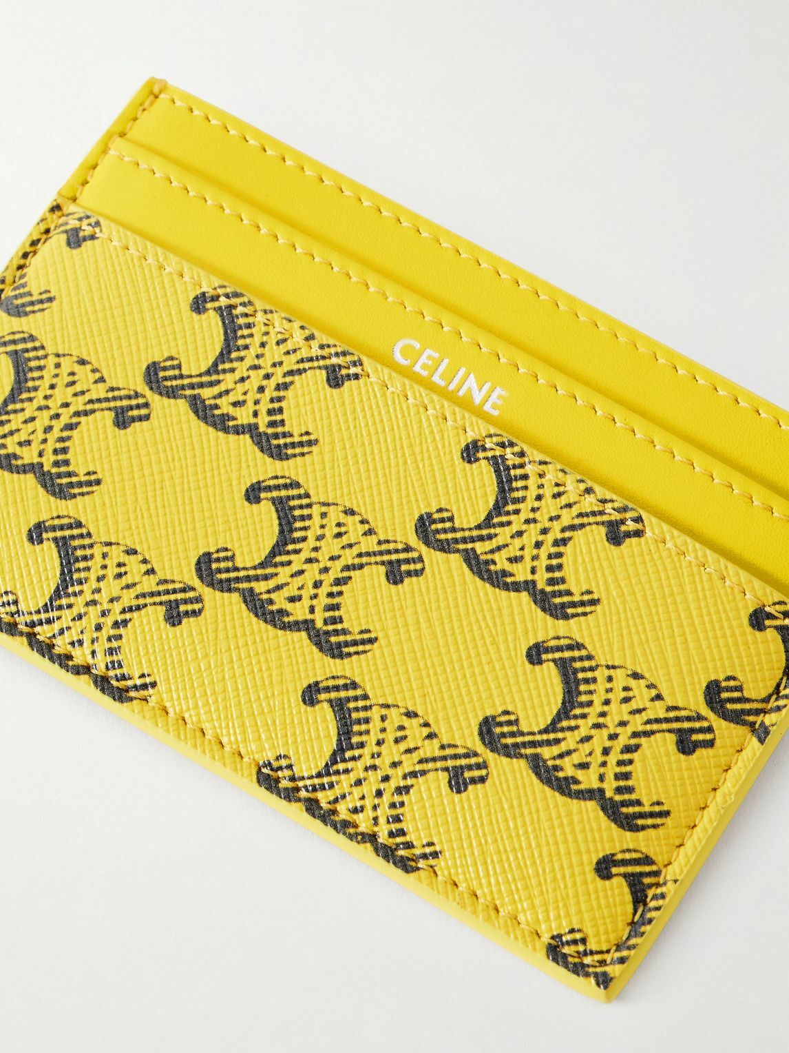 CELINE - Monogrammed Coated-Canvas and Leather Cardholder
