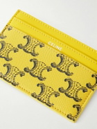 CELINE - Monogrammed Coated-Canvas and Leather Cardholder