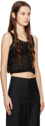 WYNN HAMLYN Black Semi-Sheer Tank Top