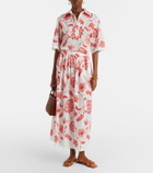 Eres Calie embroidered cotton-blend midi skirt