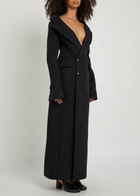 A.W.A.K.E Mode Off-the-shoulder Maxi Blazer Dress Black
