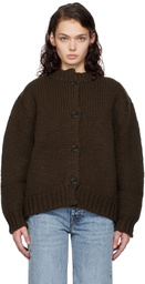 AMOMENTO Brown Hand Knitted Cardigan
