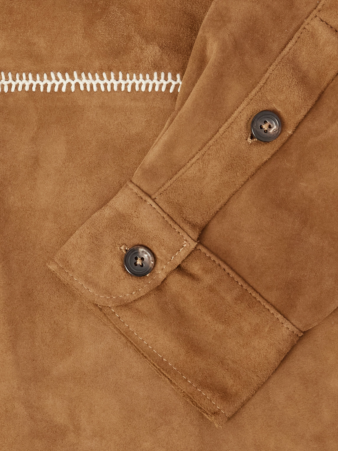 Kartik Research - Rabari Embroidered Suede Jacket - Brown