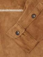 Kartik Research - Rabari Embroidered Suede Jacket - Brown
