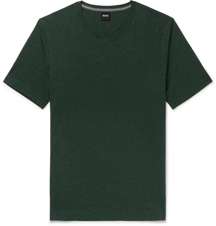 Photo: Hugo Boss - Mélange Cotton-Jersey T-Shirt - Green