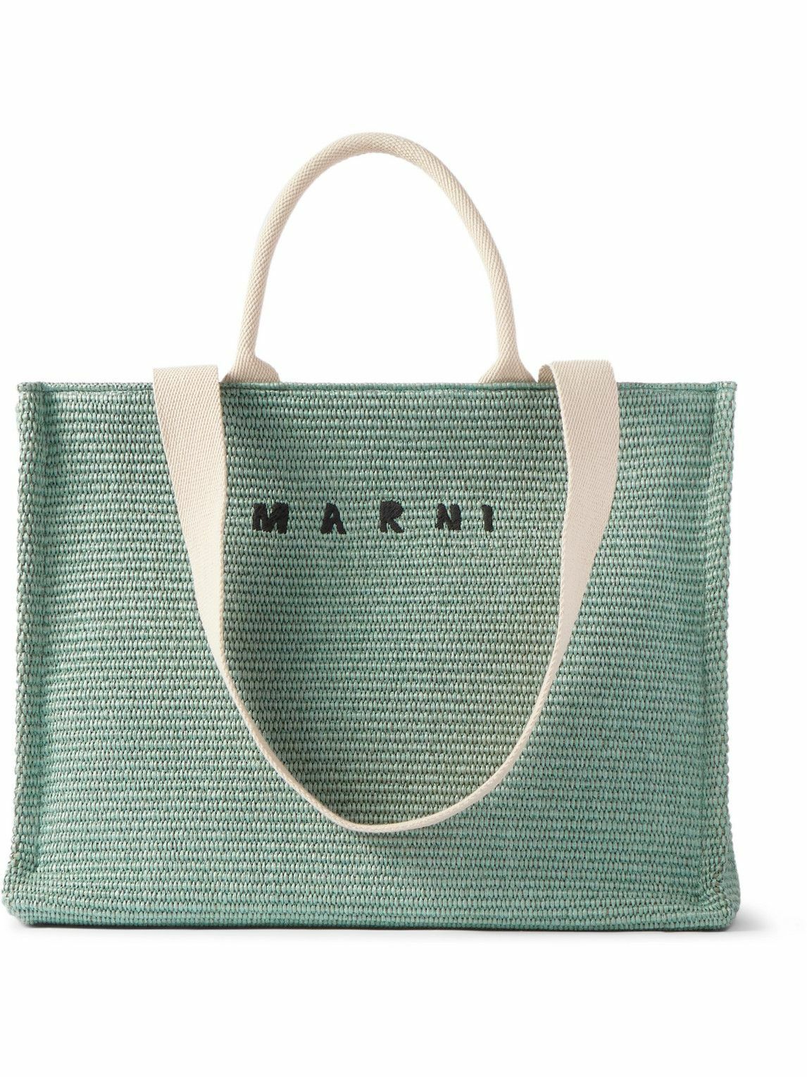 Marni - Logo-Embroidered Woven Raffia Tote Bag Marni