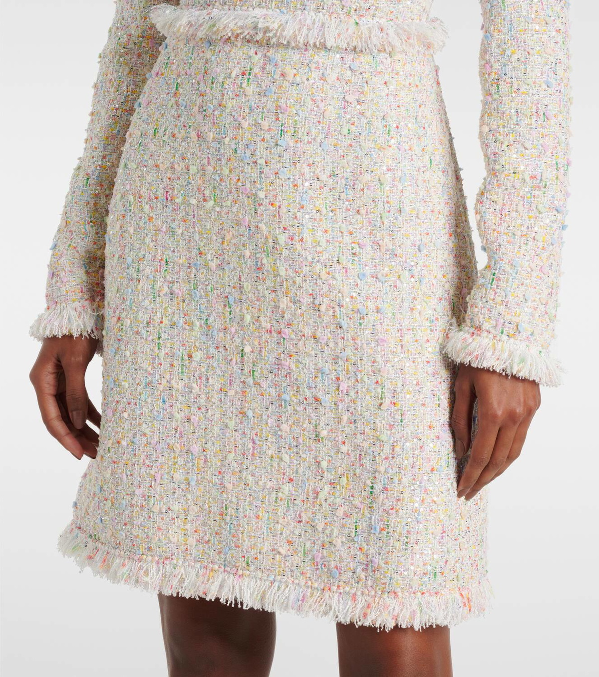 Giambattista Valli Fringed bouclé minidress