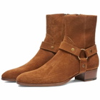 Saint Laurent Men's Wyatt Harness Suede Boot in Light Brown