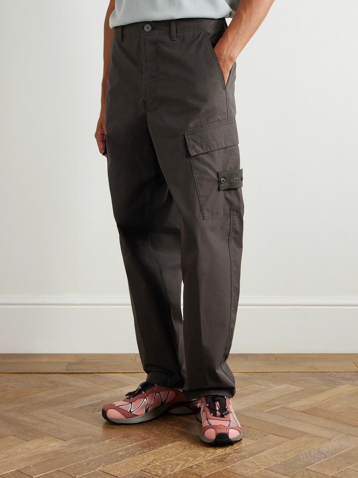 Stone Island - Ghost Straight-Leg Logo-Appliquéd Cotton Cargo Trousers - Brown