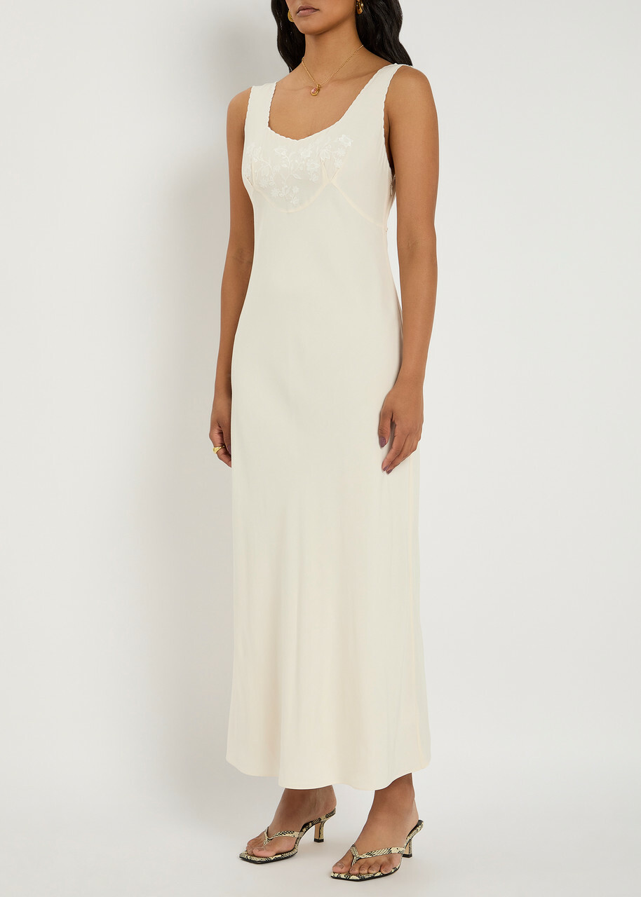 white christmas dresses Annina Midi Dress in Ivory Pearl