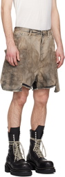 Rick Owens DRKSHDW Gray Temple Denim Stefan Cargo Shorts