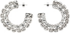 AREA Silver Small Crystal Hoop Earrings