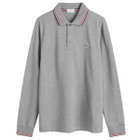 Moncler Men's Long Sleeve Polo T-Shirt in Grey