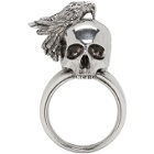 Alexander McQueen Silver Raven and Skull Ring