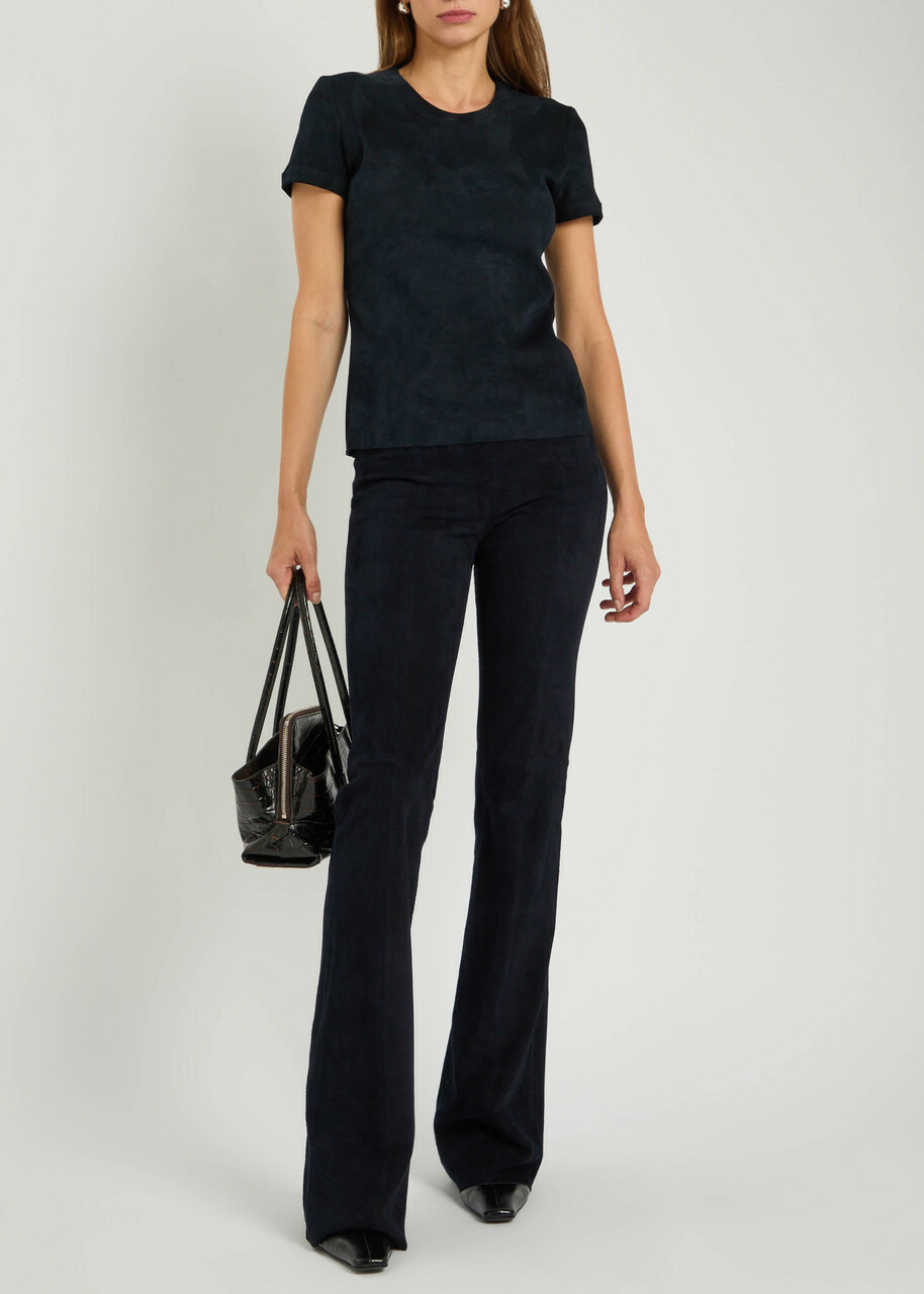 Stouls Gégé Stretch-suede Trousers Navy