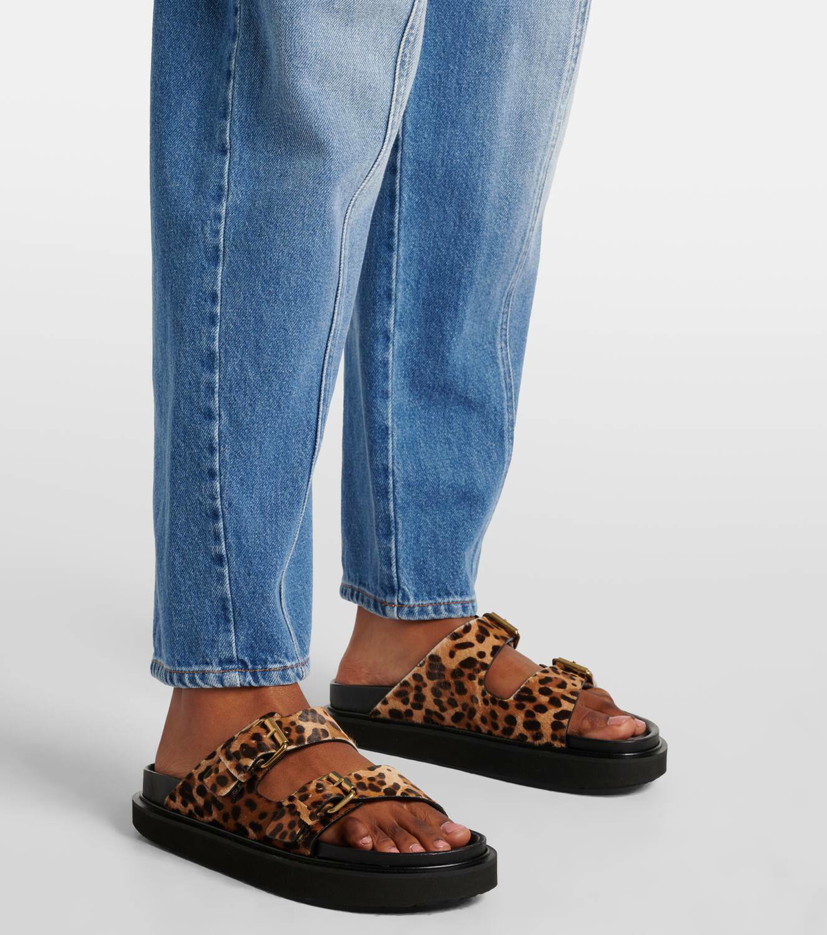Isabel Marant Lennya leopard-print calf hair sandals Isabel