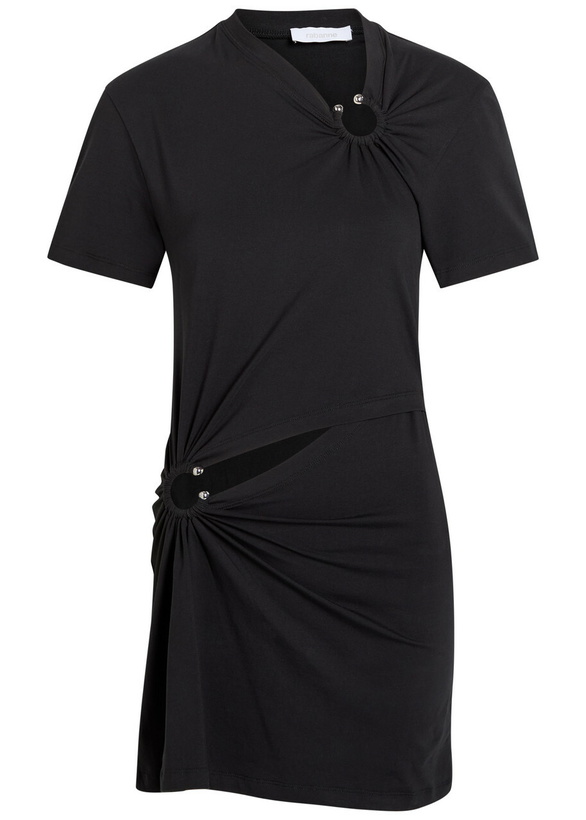 Photo: Rabanne Cut-out Stretch-cotton Mini Dress Black