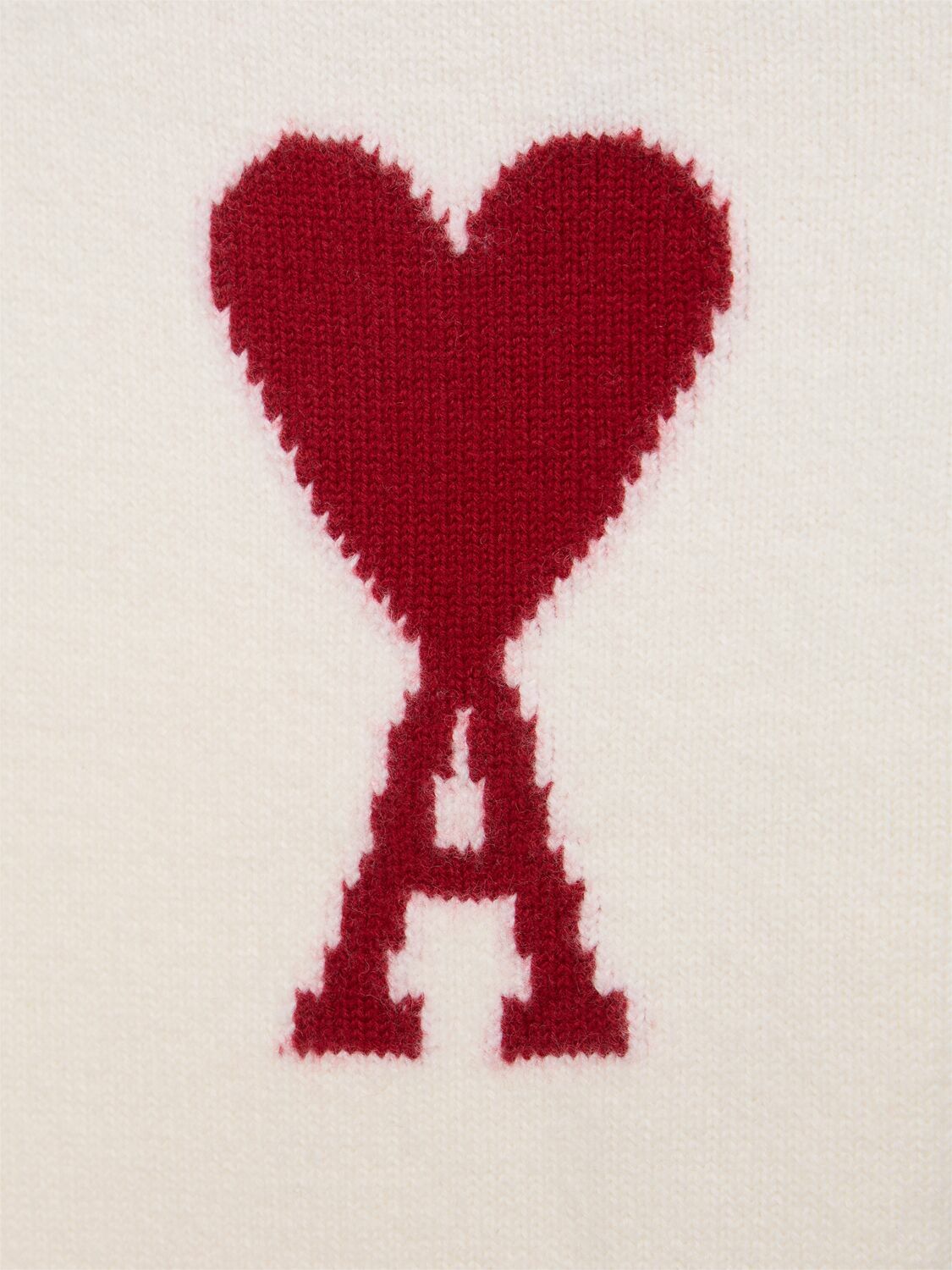 AMI PARIS - Red Ami De Coeur Wool Turtleneck Sweater