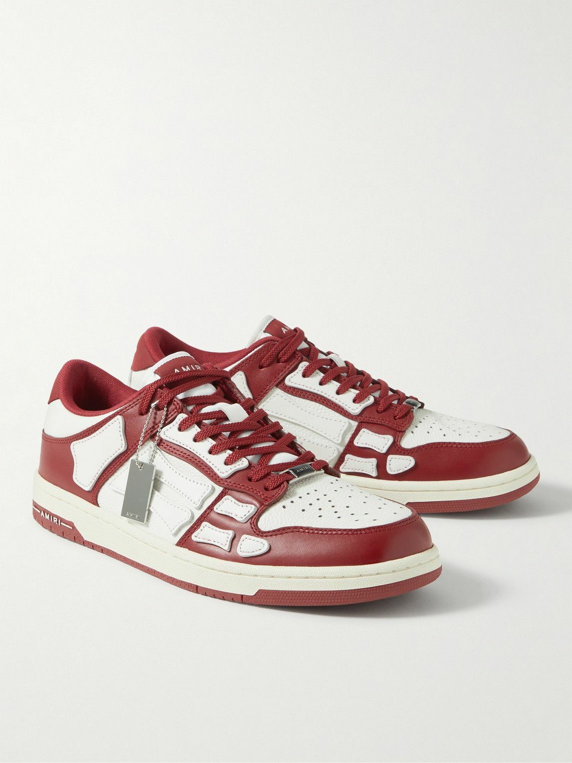 AMIRI - Skel-Top Colour-Block Leather Sneakers - Burgundy Amiri