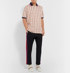 Gucci - Oversized Logo-Print Stretch-Cotton Piqué Polo Shirt - Neutrals