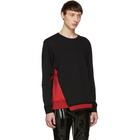 Alexander McQueen Black and Red Panelled Sweatshirt