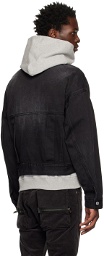 We11done Black Relaxed-Fit Denim Jacket