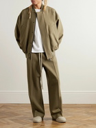 Fear of God - Wide-Leg Pleated Logo-Appliquéd Virgin Wool Drawstring Trousers - Brown