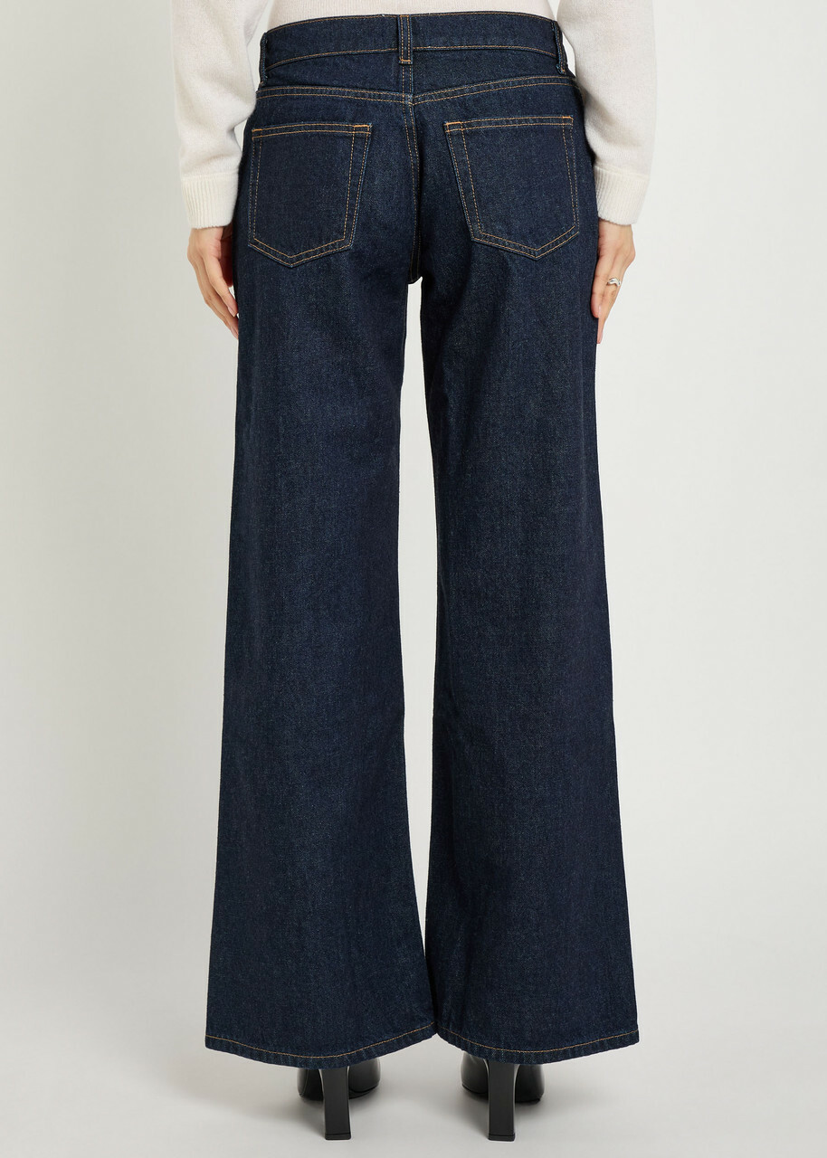 Reformation Cary Wide-leg Jeans Dark Blue