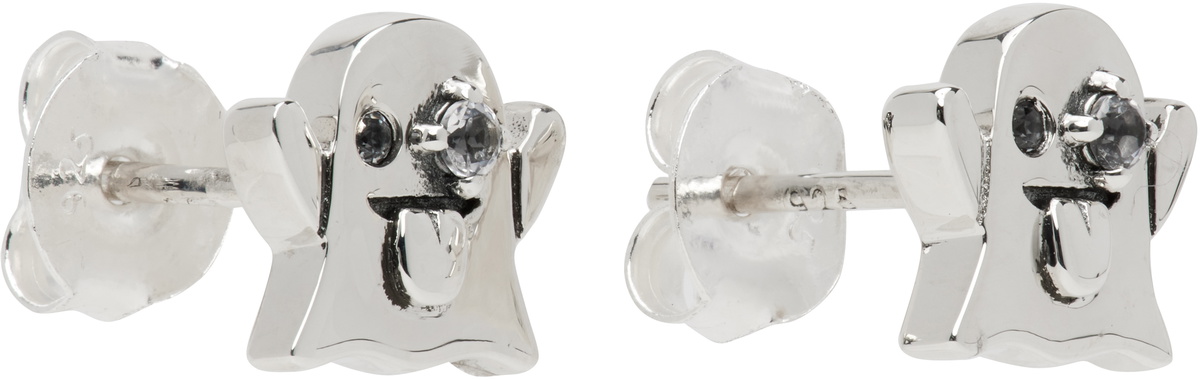 Stolen Girlfriends Club Silver Ghost Stud Earrings