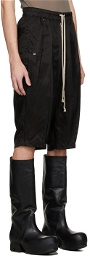 Rick Owens Black Cupro Bela Pods Shorts