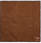 Kingsman - Drake's Linen and Cotton-Blend Pocket Square - Brown