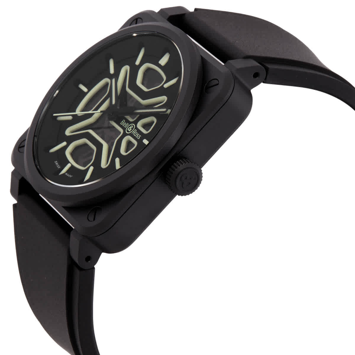 Bell and Ross Br 03 Automatic Black Dial Mens Watch BR03A-LM-SKCE/SRB