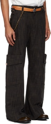 NULLUS Brown 8 Pocket Cargo Pants