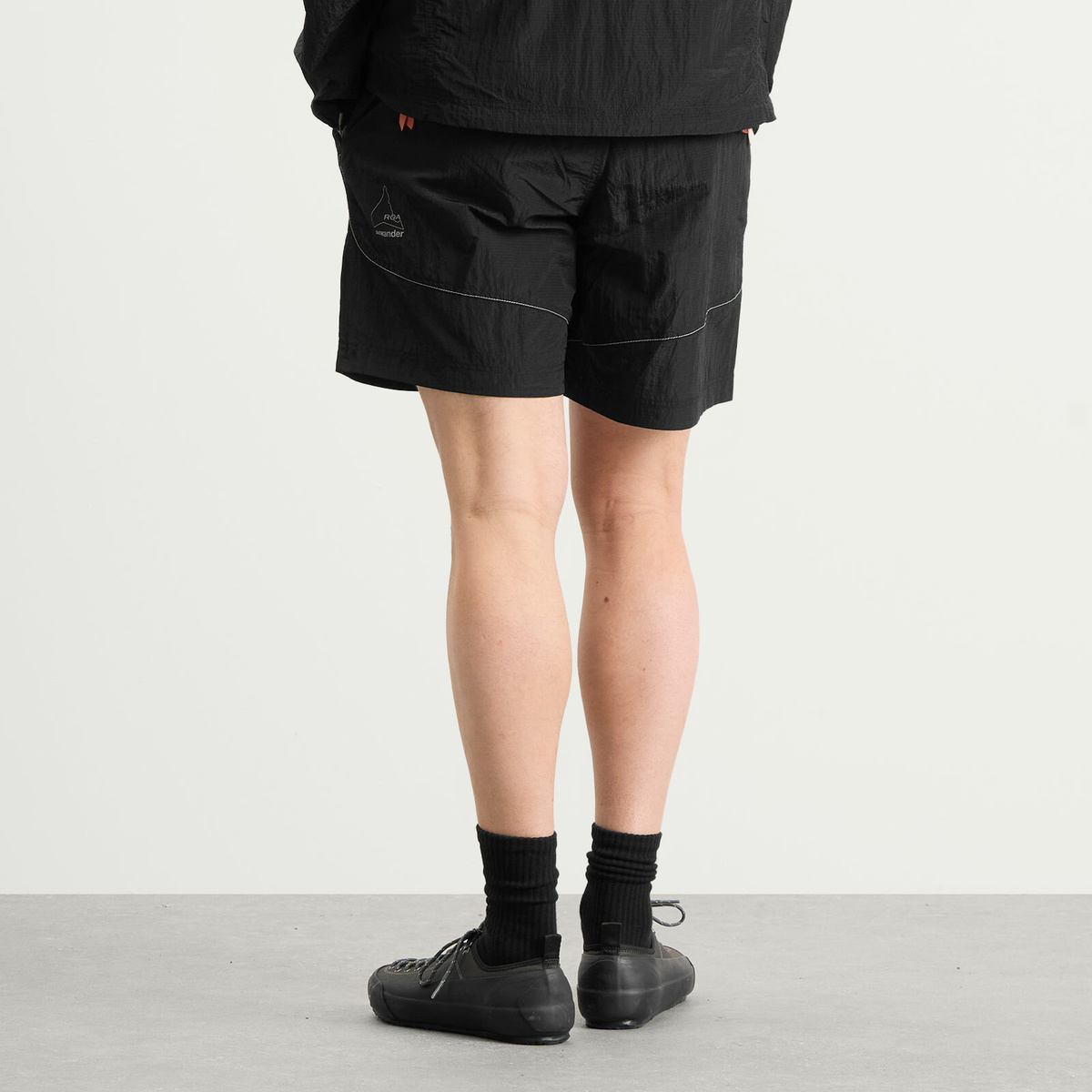 and wander Men's x ROA Ripstop Wind Shorts in Black