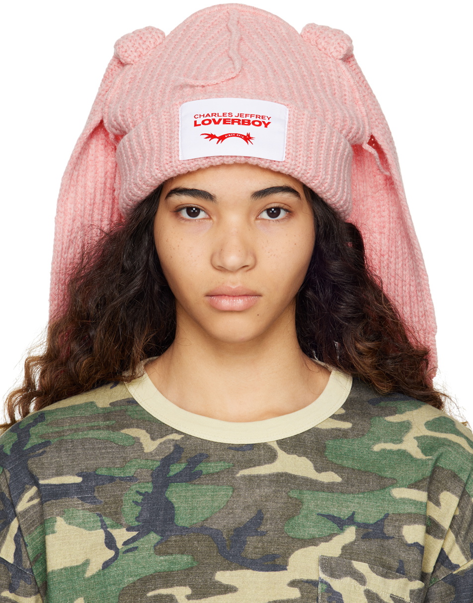 Charles Jeffrey Loverboy Pink Chunky Rabbit Beanie Charles Jeffrey Loverboy