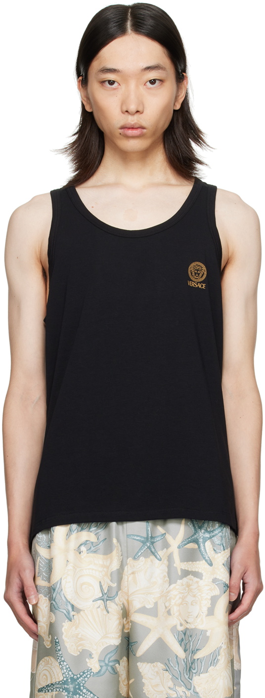 Versace Underwear Black Medusa Tank Top