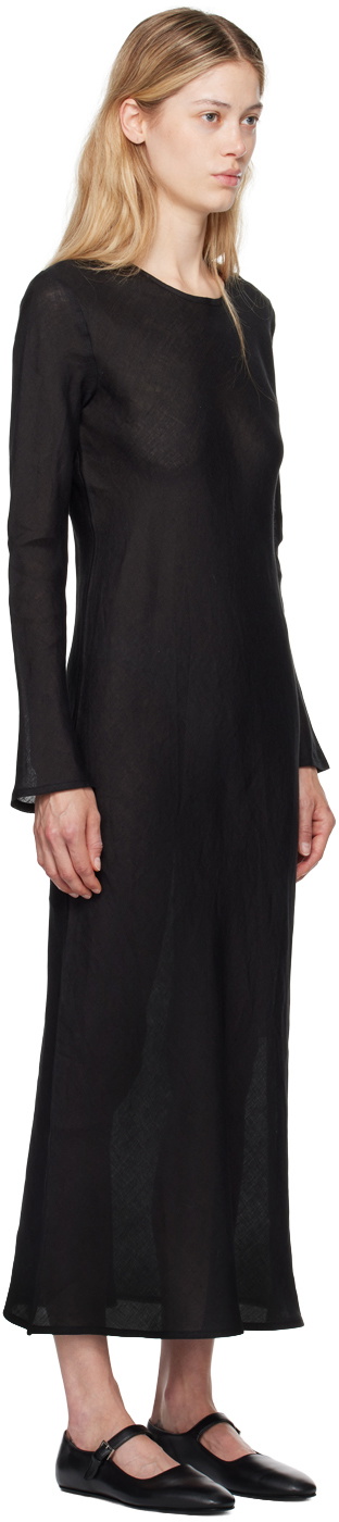 Baserange Black Dydine Long Sleeve Maxi Dress Baserange